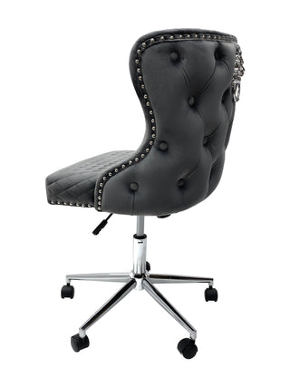 Vienna Grey Velvet Office Chair