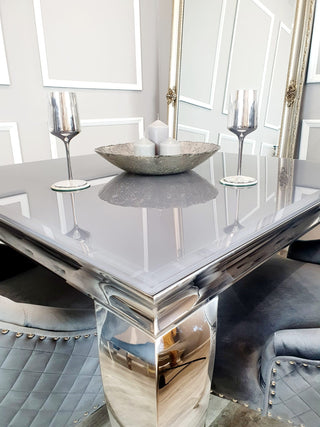 Asmara Dining Table in Chrome - 100x100cm