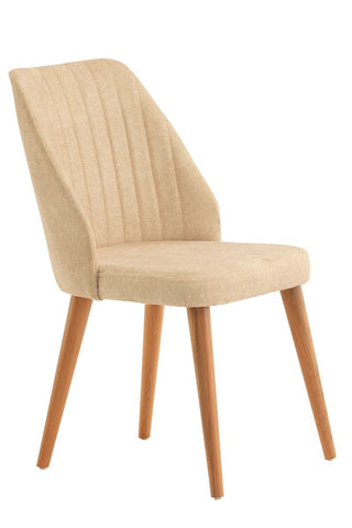 Hazal Chair - Beige/Walnut (Set of 2)