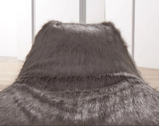 Isabella Faux Sheepskin Bean Bag-Grey