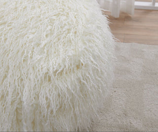 Isabella Faux Sheepskin Bean Bag-White