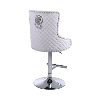 Venice Bar Stool with Lion Knocker and Quilted Back