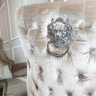 Chelsea Dining Chairwith Lion Knocker & Buttoned Back