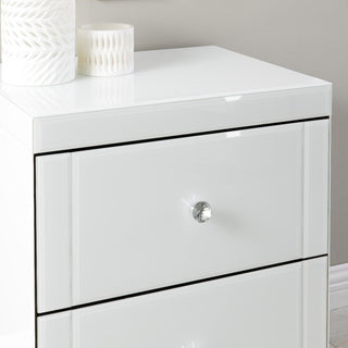 Hollywood 2 Drawer End Table-White