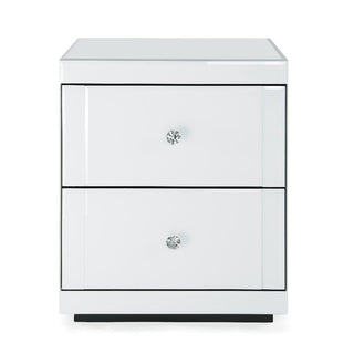 Hollywood 2 Drawer End Table-White