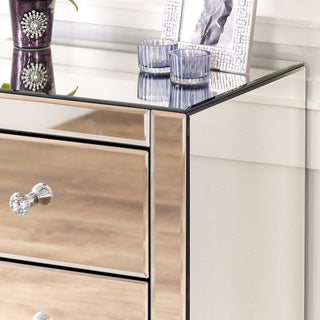 Hollywood 3 Drawer Side Table - Glass