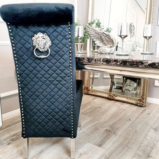 Melissa Dining Chairwith Lion Knocker & Quilted Back