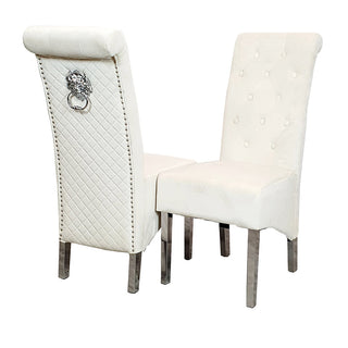 Melissa Dining Chairwith Lion Knocker & Quilted Back