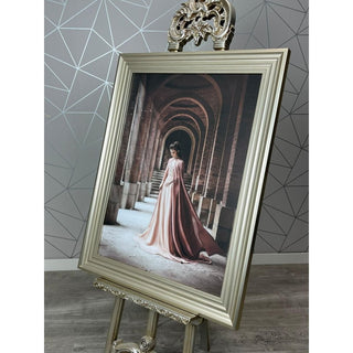 Lady Blush Wall Art with Champagne Frame 95x75cm