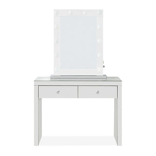 Hollywood Glass Console & Desktop Mirror with Bluetooth Speaker