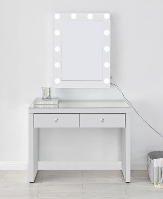 Hollywood Glass Console & Desktop Mirror with Bluetooth Speaker