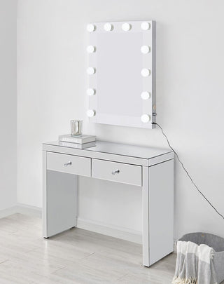 Hollywood Glass Console & Desktop Mirror with Bluetooth Speaker