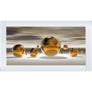 Metallic Gold Liquid Art with Mirrored Frame 115x65cm