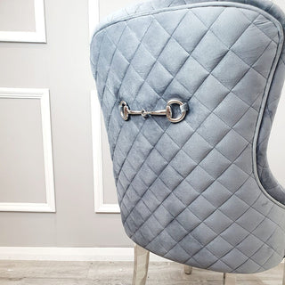 Kate Dining Chairwith Chrome Clasp & Quilted Back