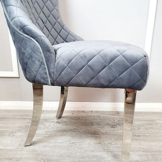 Kate Dining Chairwith Chrome Clasp & Quilted Back