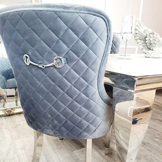 Kate Dining Chairwith Chrome Clasp & Quilted Back