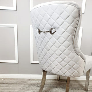 Kate Dining Chairwith Chrome Clasp & Quilted Back