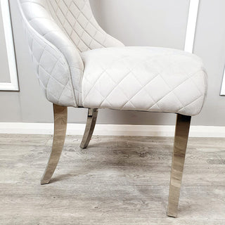 Kate Dining Chairwith Chrome Clasp & Quilted Back