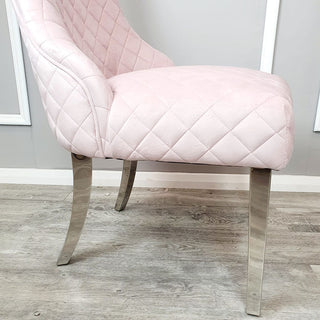 Kate Dining Chairwith Chrome Clasp & Quilted Back