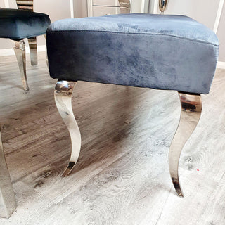 150cm Asmara Velvet Dining Bench in Dark Grey