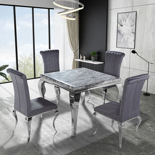 Asmara Dining Table in Chrome - 100x100cm